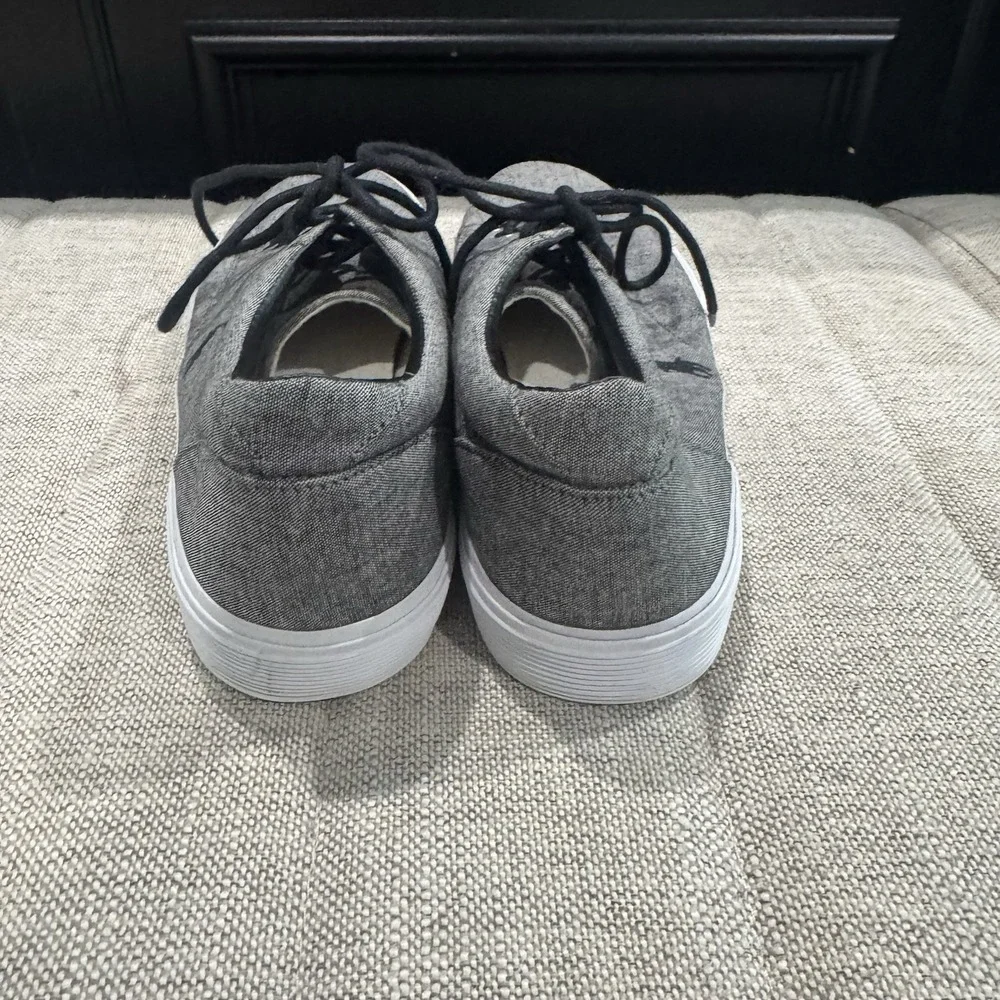 Polo Ralph Lauren Felton Mens‎ 9D Gray Canvas Shoes Sneakers Casual Lace Boat